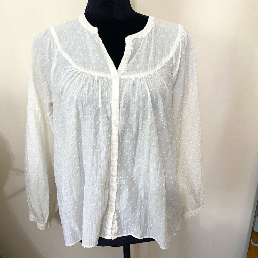 Madewell feminine embroidered dot shirt Sz S
